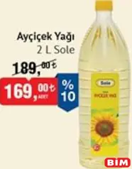 SOLE AYÇİÇEK YAĞI 2 L fiyat ve kampanya bilgisi